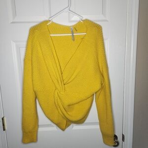 Sunny Yellow V-Neck Knit Sweater